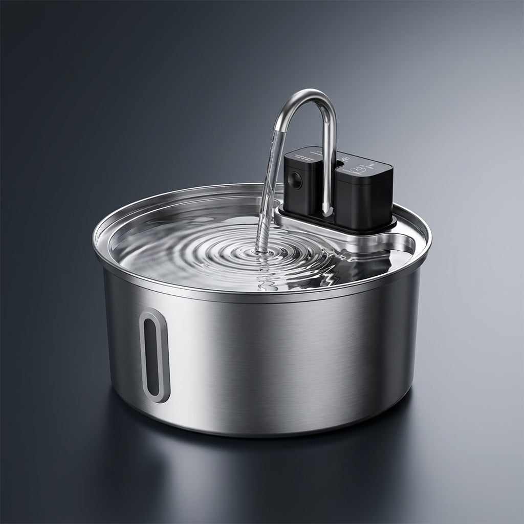 Ravyura PureFlow™ Wireless Stainless Steel Cat Water Fountain