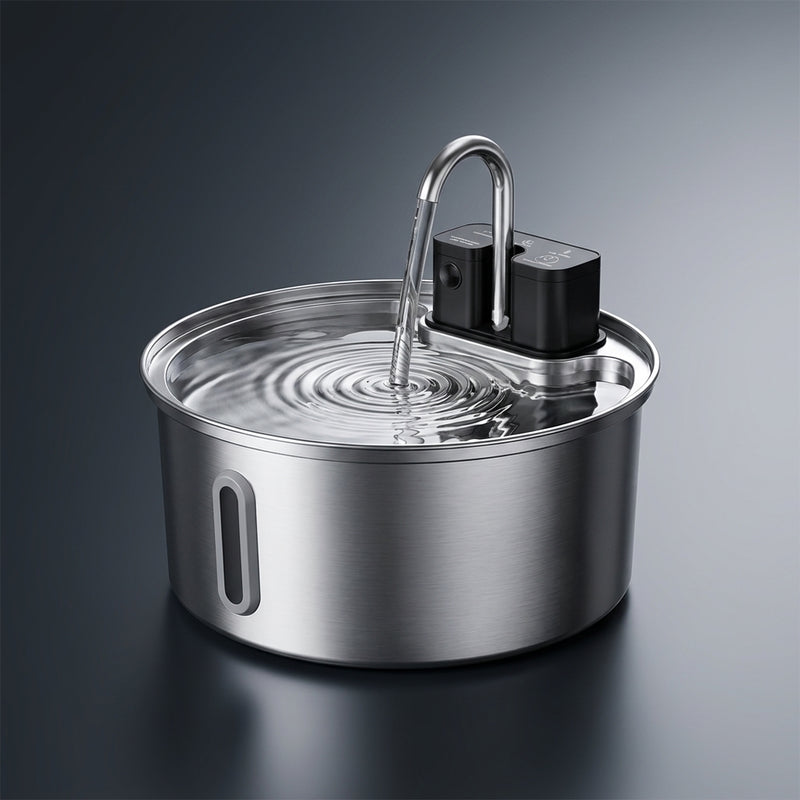 Ravyura PureFlow™ Wireless Stainless Steel Cat Water Fountain