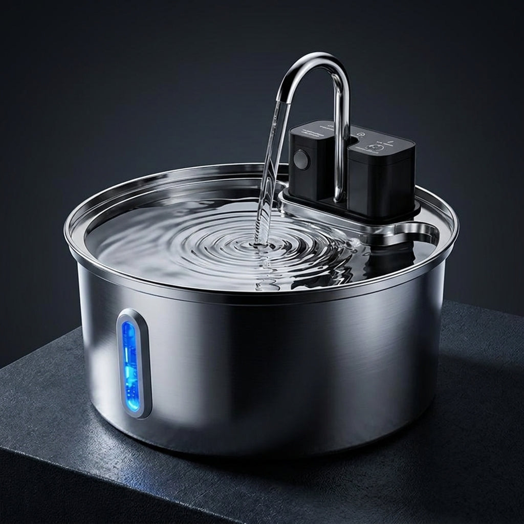 Ravyura PureFlow™ Wireless Stainless Steel Cat Water Fountain